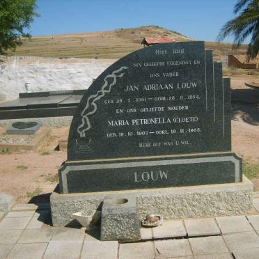 LOUW Jan Adriaan 1901-1954 &amp; Maria Petronella CLOETE 1907-1965