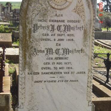 MOSTERT Petrus Y.C. 1835-1914 &amp; Anna M. C. HENNING 1837-1914