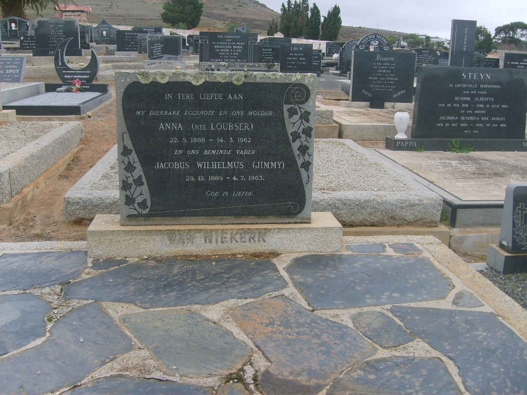 NIEKERK Jacobus Wilhelmus, van 1889-1963 &amp; Anna LOUBSER 1888-1962