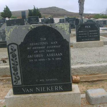 NIEKERK Jacobus Adriaan, van 1888-1961