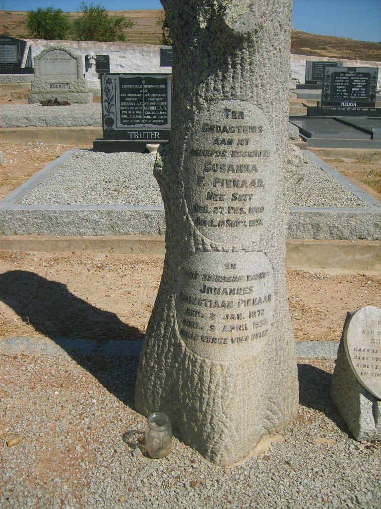 PIENAAR Johannes Christiaan 1872-1952 &amp; Susanna F. SMIT 1869-1931