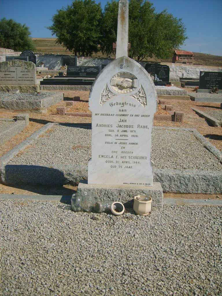 RABE Jan Andries Jacobus 1871-1928 &amp; Engela E. SCHREUDER -1944