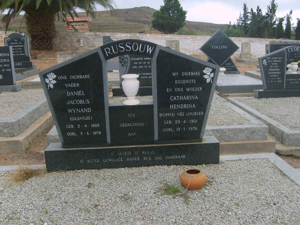 RUSSOUW Daniël Jacobus Wynand 1889-1979 &amp; Catharina Hendrina LOUBSER 1901-1976