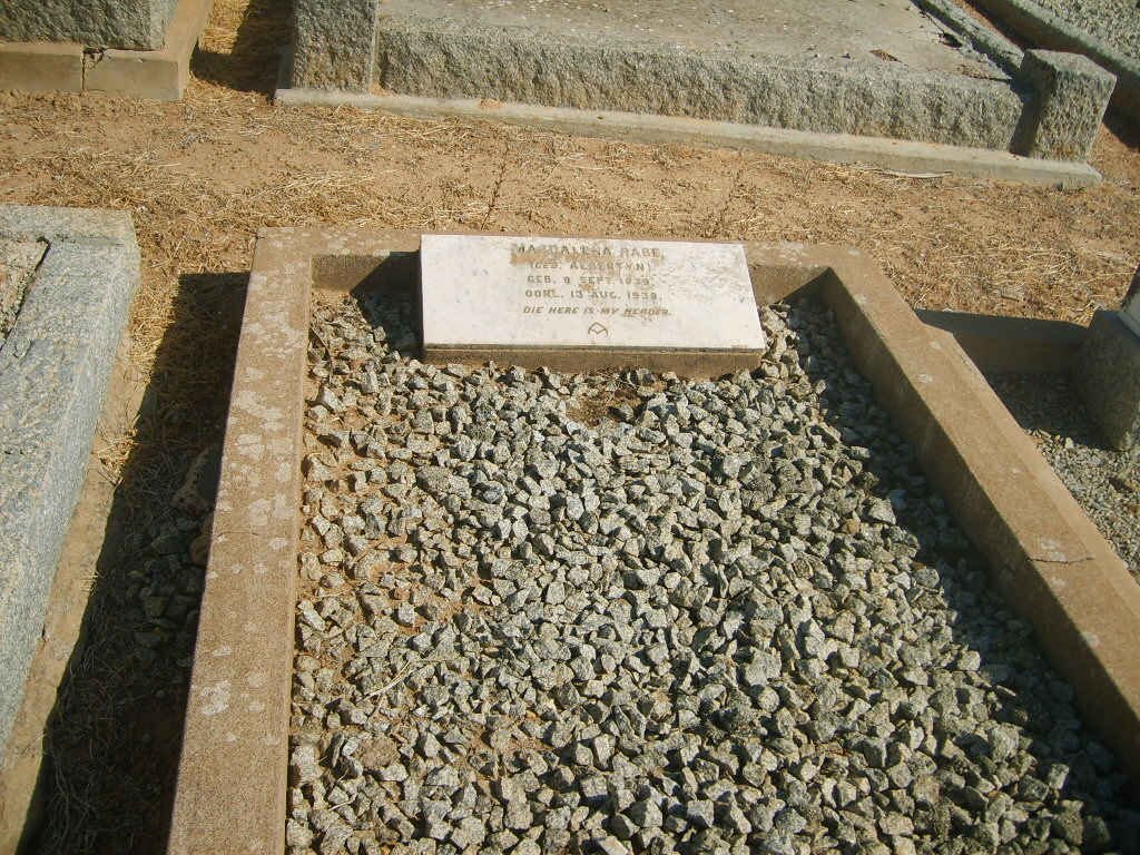 RABE Magdalena nee ALBERTYN 1839-1939