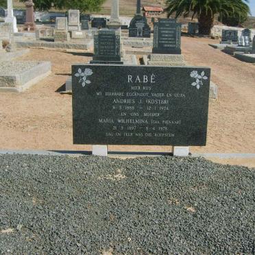 RABE Andries J. 1888-1974 &amp; Maria Wilhelmina PIENAAR 1897-1978