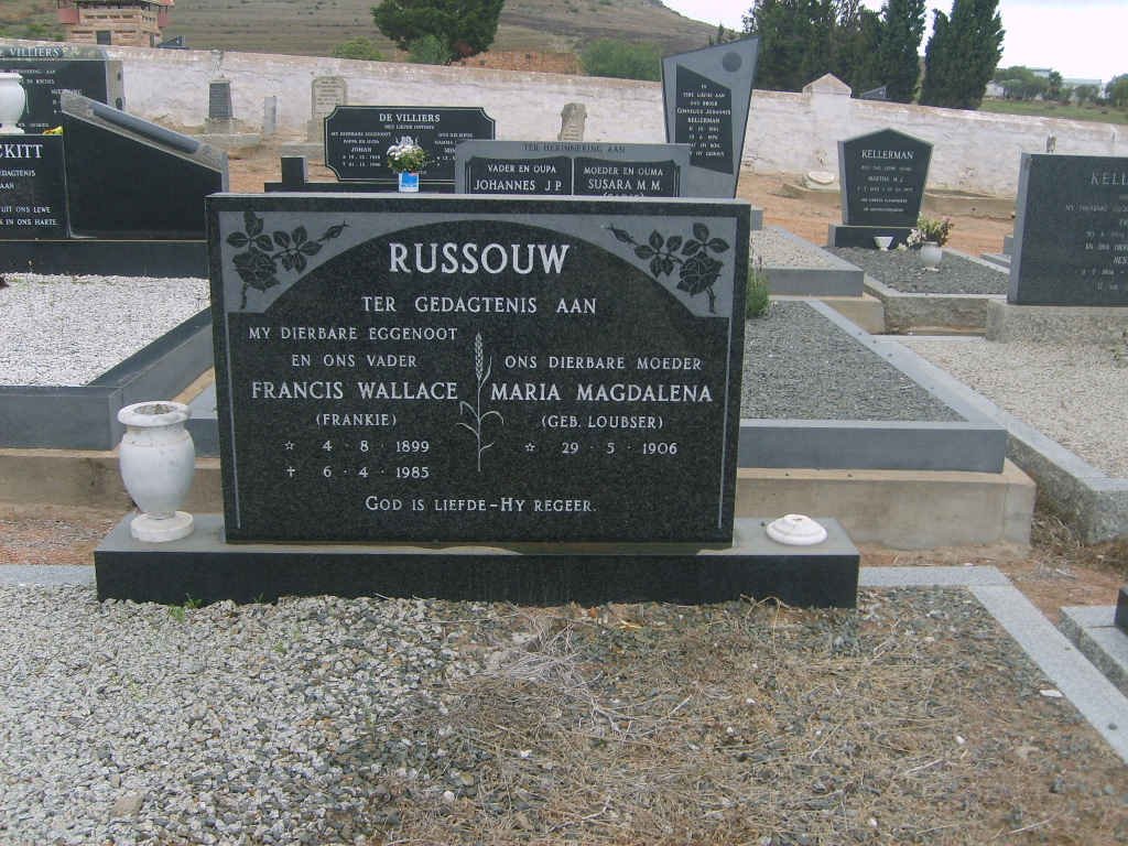 RUSSOUW Francis Wallace 1899-1985 &amp; Maria Magdalena LOUBSER 1906-