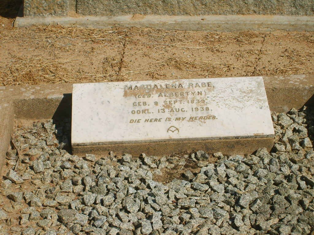 RABE Magdalena nee ALBERTYN 1839-1938