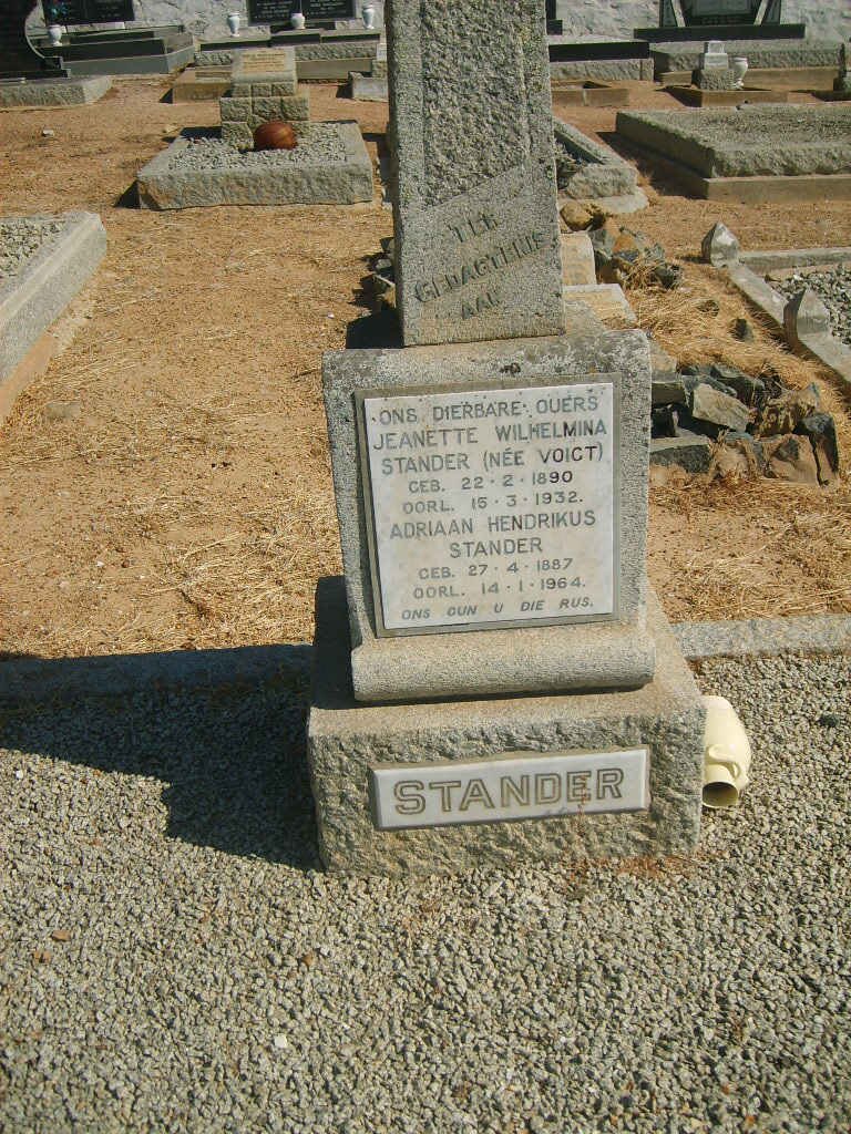 STANDER Adriaan Hendrikus 1887-1964 &amp; Jeanette Wilhelmina VOIGT 1890-1932