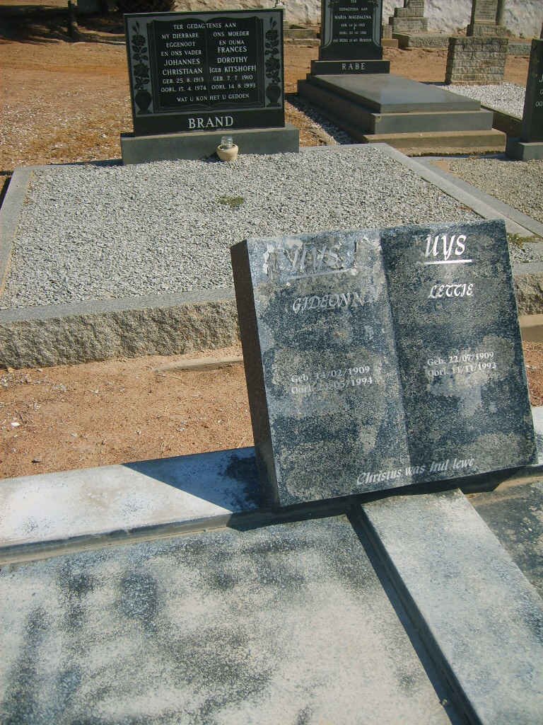 UYS Gidoen ?? 1909-1994 &amp; Lettie 1909-1993