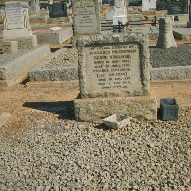 VOLLMER Johannes Friederick Georg 1886-1941 &amp; Johanna Gertruida HOFFMAN 1895-1976