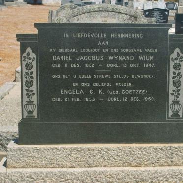WIUM Daniel Jacobus Wynand 1852-1947 &amp; Engela C.K. COETZEE 1853-1950