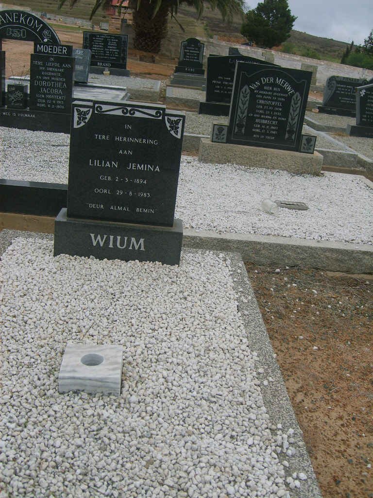 WIUM Lilian Jemina 1894-1983