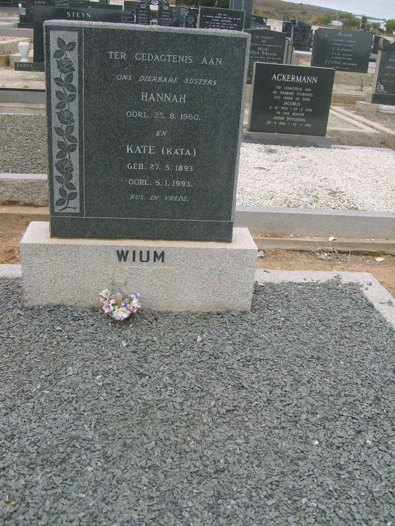 WIUM Hannah -1960 :: WIUM Kate 1893-1993