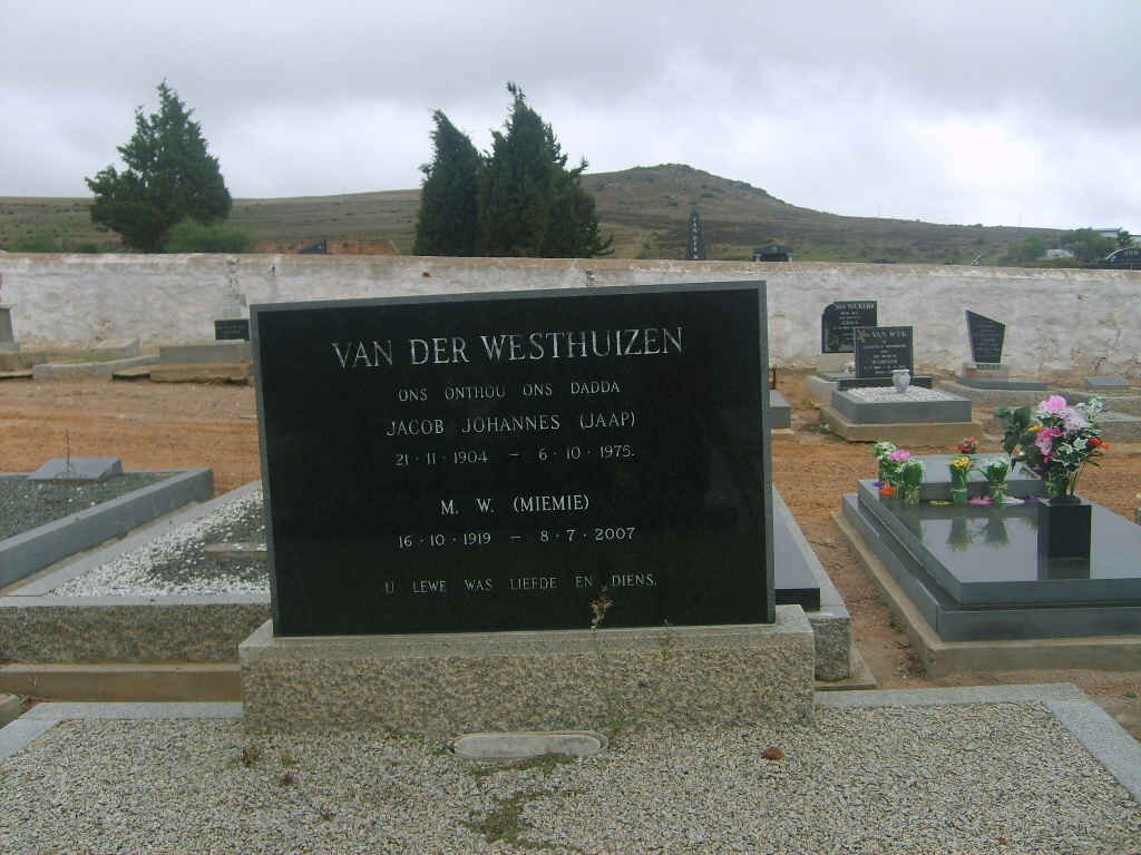 WESTHUIZEN Jacobus Johannes, van der 1904-1975 &amp; M.W. 1919-2007