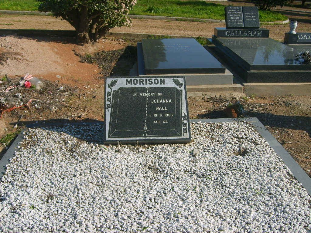 MORISON Johanna nee HALL -1985