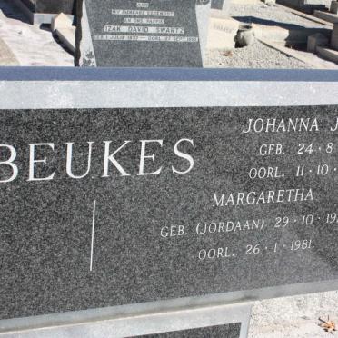 BEUKES Margaretha nee JORDAAN 1922-1981 :: BEUKES Johanna Jacoba 1931-1995