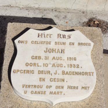 BADENHORST Johan 1916-1932