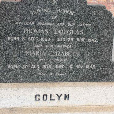 DOUGLAS Thomas 1868-1942 &amp; Maria Elizabeth FERREIRA 1876-1945