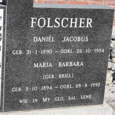 FöLSCHER Daniël Jacobus 1890-1934 &amp; Maria Barbara KRIEL 1894-1992