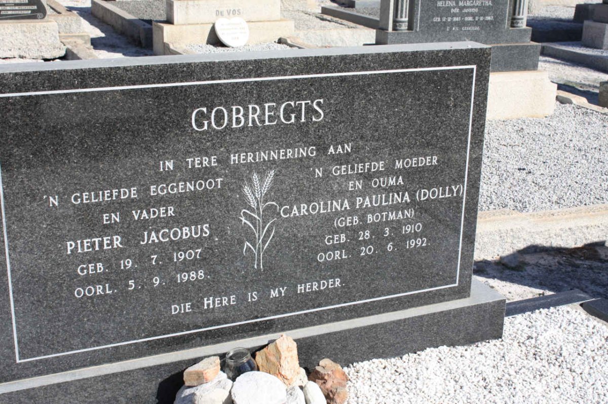 GOBREGTS Pieter Jacobus 1907-1988 &amp; Carolina Paulina BOTMAN 1910-1992