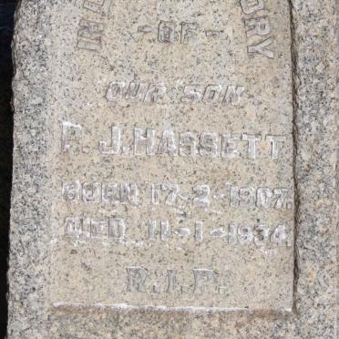 HASSETT P.J. 1907-1934
