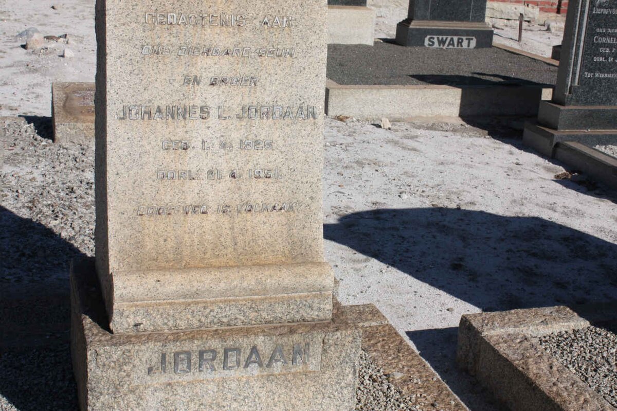 JORDAAN Johannes L. 1925-1951