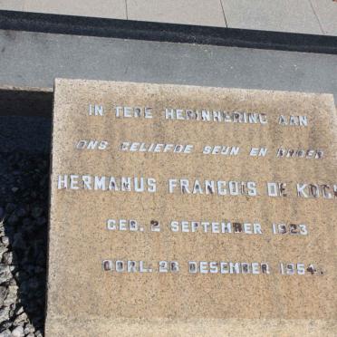 KOCK Hermanus Francois, de 1923-1954