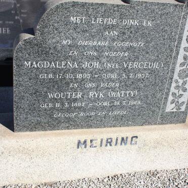 MEIRING Wouter Ryk 1897-1969 &amp; Magdalena Joh. VERCEUIL 1895-1957