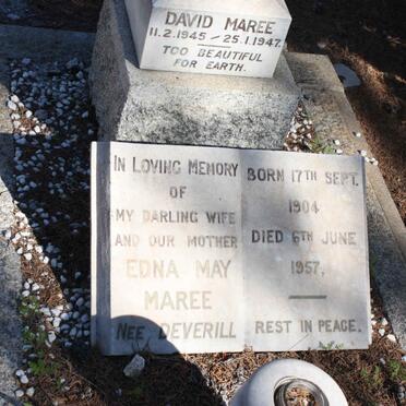 MAREE Edna May nee DEVERELL 1904-1957 :: MAREE David 1945-1947