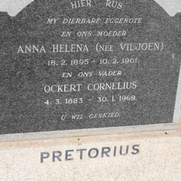 PRETORIUS Ockert Cornelius 1883-1969 &amp; Anna Helena VILJOEN 1895-1861