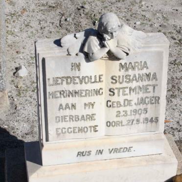 STEMMET Maria Susanna nee DE JAGER 1905-1945