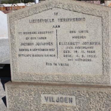 VILJOEN Jacobus Johannes 1857-1939 &amp; Elizabeth Johanna NEETHLING 1868-1952