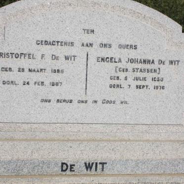 WIT Christoffel F., de 1885-1967 &amp; Engela Johanna STASSEN 1890-1976