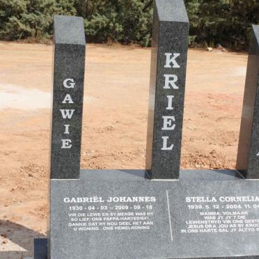 KRIEL Gabriël Johannes 1930-2009 &amp; Stella Cornelia 1939-2004