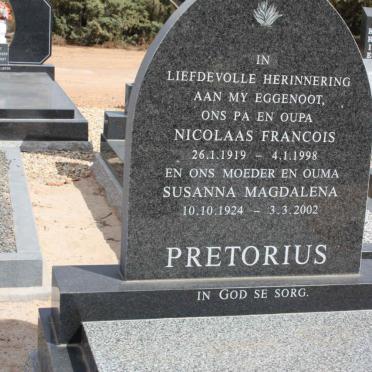 PRETORIUS Nicolaas Francois 1919-1998 &amp; Susanna Magdalena 1924-2002