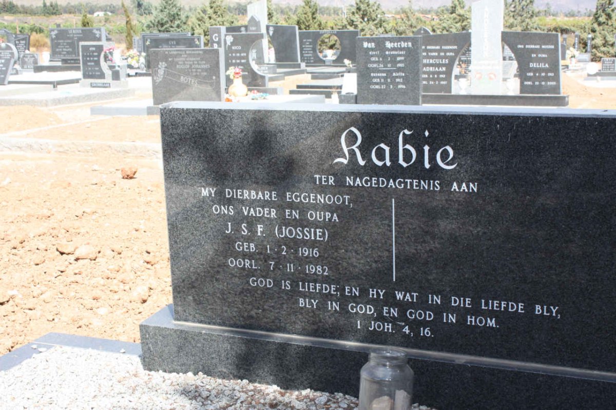 RABIE J.S.F. 1916-1982