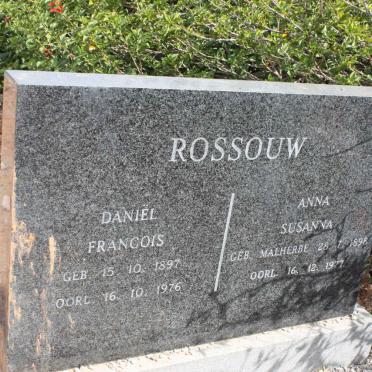ROSSOUW Daniël Francois 1897-1976 &amp; Anna Susanna MALHERBE 1898-1977