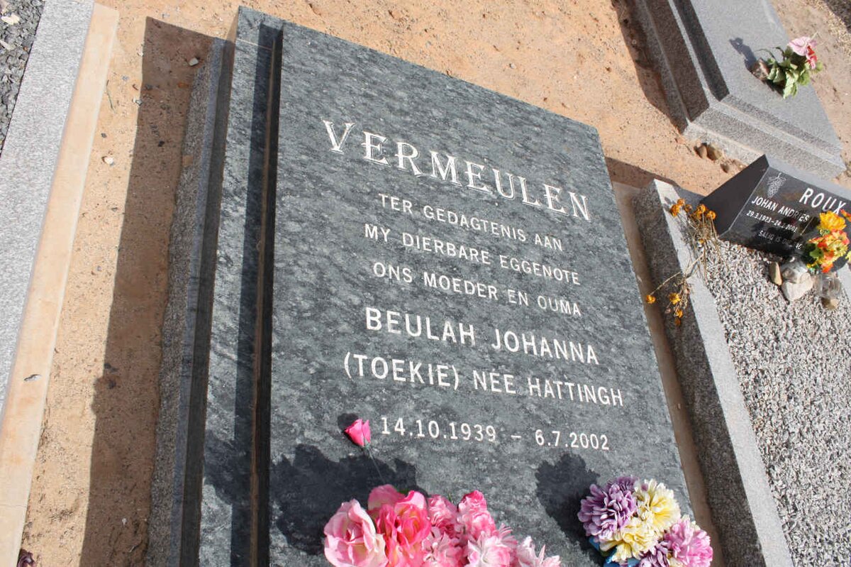VERMEULEN Beulah Johanna nee HATTINGH 1939-2002