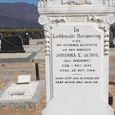 VOS Johanna E., de nee MEIRING 1857-1924