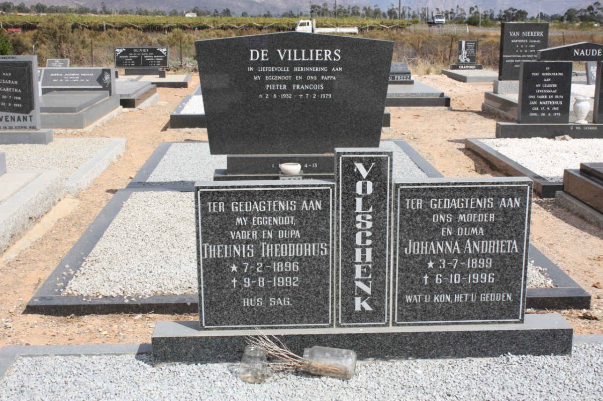 VOLSCHENK Theunis Theodorus 1896-1992 &amp; Johanna Andrieta 1899-1996