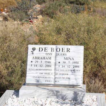 BOER Abraham, de 1946-2004 &amp; Mina  1954-2004