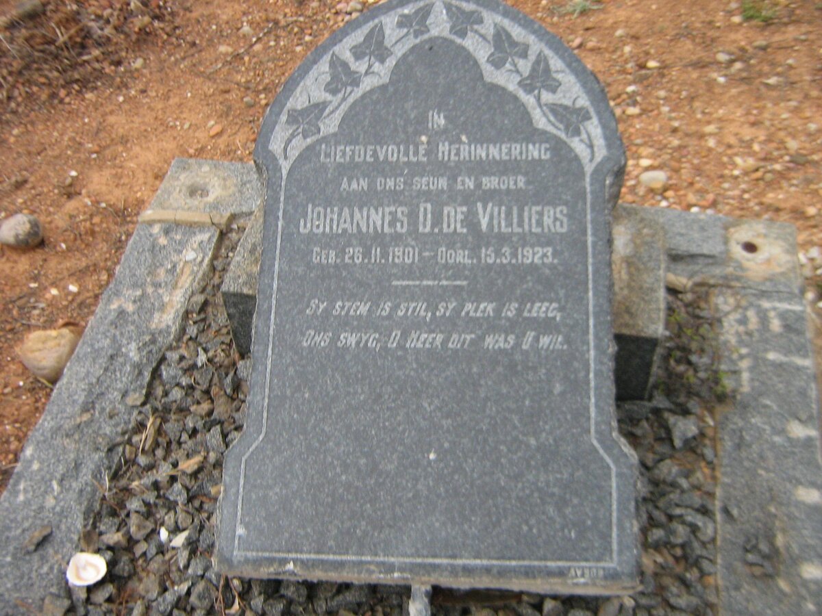VILLIERS Johannes D., de 1901-1923