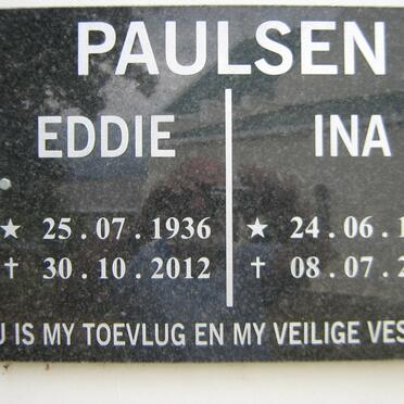 PAULSEN Eddie 1936-2012 &amp; Ina 1940-2016