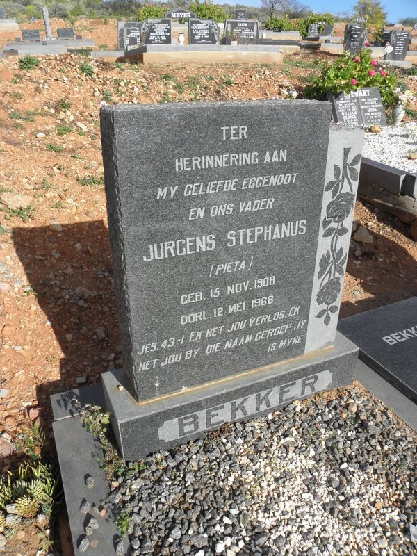 BEKKER Jurgens Stephanus 1908-1968