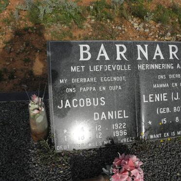 BARNARD Jacobus Daniel 1922-1996 &amp; J.M.A. BOTES 1927-
