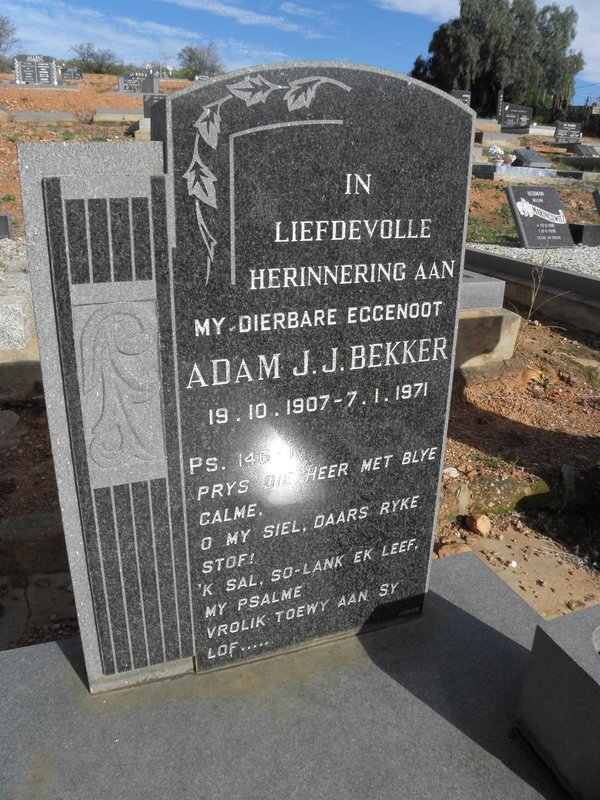 BEKKER Adam J.J. 1907-1971