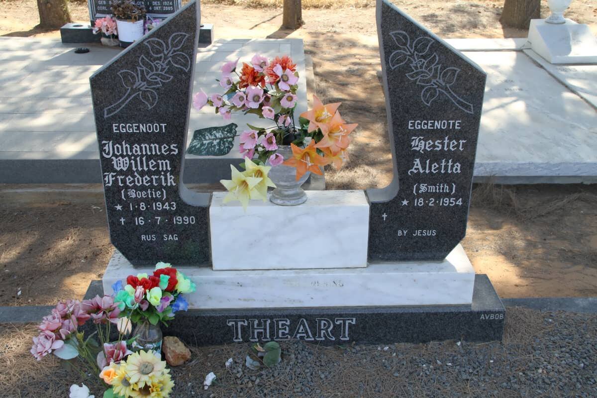 THEART Johannes Willem Frederik 1943-1990 &amp; Hester Aletta SMITH 1954-