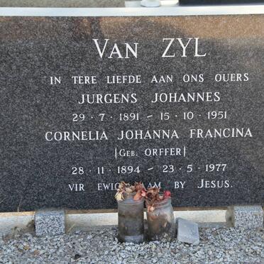 ZYL Jurgens Johannes, van 1891-1951 &amp; Cornelia Johanna Francina ORFFER 1894-1977