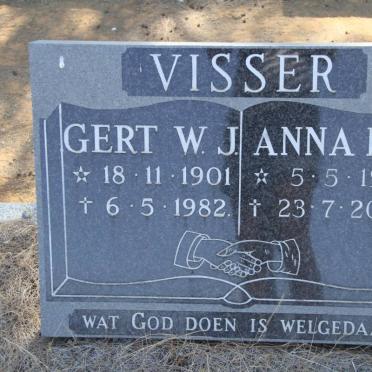 VISSER Gert W.J. 1901-1982 &amp; Anna E.H. 1910-2003