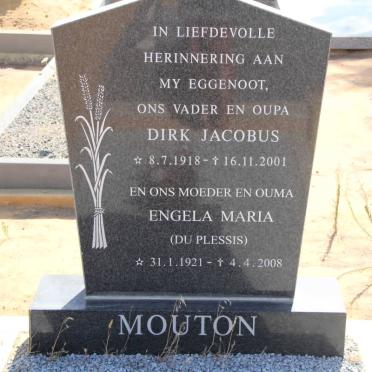 MOUTON Dirk Jacobus 1918-2001 &amp; Engela Maria DU PLESSIS 1921-2008